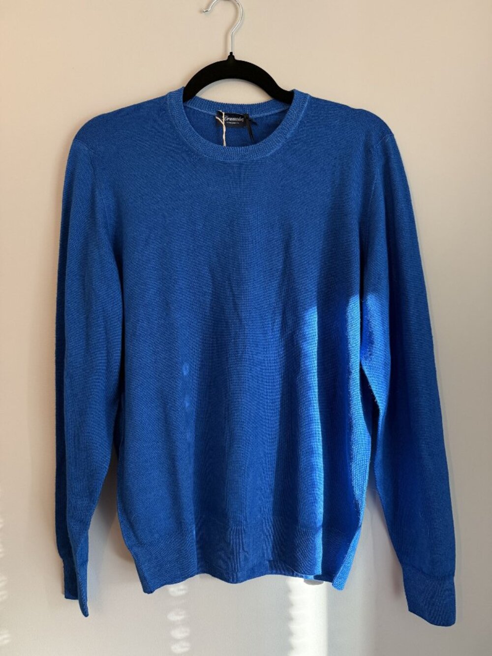 NWT Drumohr Mens Crewneck Merino Wool Sweater Blue Size EU 48 Medium [jb]